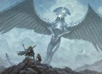  armor chris_rahn flying headdress human magic_the_gathering male mammal official_art outside size_difference sphinx wings 