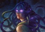  chris_rahn female glowing glowing_eyes gorgon humanoid magic_the_gathering official_art snake_hair solo 