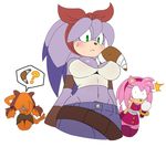  2014 ? amy_rose anthro badger big_breasts boomerang breasts cleavage clothed clothing digital_media_(artwork) female group hedgehog mammal mustelid perci_the_hedgehog plain_background sega sonic_(series) sssonic2 sticks_the_jungle_badger white_background 
