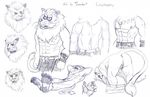  balls bandai butt clothing digimon feline geradson leomon lion male mammal monochrome mooning nude pants pants_down penis solo topless 