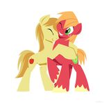  big_macintosh_(mlp) braeburn_(mlp) cousins cutie_mark equine freckles friendship_is_magic hair horse hoverrover hug male mammal my_little_pony pony smile two_tone_hair 