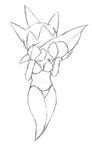  bikini clothing eyes_closed female flora_fauna monochrome navel nintendo plant pok&eacute;mon roselia solo swimsuit unknown_artist video_games 