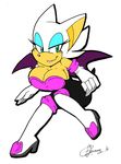  2014 akatsukishiranui-fox anthro bat big_breasts breasts cleavage clothed clothing female looking_at_viewer mammal rouge_the_bat sega smile solo sonic_(series) wings 