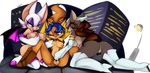  angelbreed anthro anus bat breasts canine carmelita_fox female fox group mammal masturbation nipples one_eye_closed pussy rouge_the_bat sega sly_cooper_(series) smile sonic_(series) tongue wings 