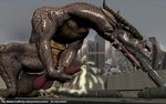  3d all_the_way_through anal anal_insertion anal_penetration balls cum dragon insertion macro macromarc male masturbation mechanophilia millennium_dragon muscles pecs penetration scales scalie solo spikes teeth train 