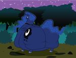  belly big_breasts big_butt blue_eyes blue_fur blue_hair bonusart breasts butt cutie_mark equine female feral friendship_is_magic fur hair horn huge_breasts huge_butt hyper long_hair mammal morbidly_obese my_little_pony overweight princess_luna_(mlp) solo winged_unicorn wings 