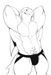  abs anthro arms_behind_head biceps clothed clothing fin fish gills half-dressed kokuhane male marine muscles pecs pose scales shark sketch smile solo standing topless 