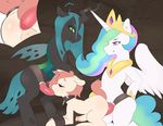  anal anal_insertion anal_penetration animal_genitalia antelon collar dildo equine fan_character female friendship_is_magic group horn horsecock insertion male mammal my_little_pony pegging penetration penis princess_celestia_(mlp) queen_chrysalis_(mlp) sex_toy strapon toying_partner winged_unicorn wings 