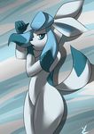  2014 anthro blue_eyes canine eeveelution female glaceon long_ears looking_at_viewer mammal nintendo open_mouth pok&eacute;mon solo video_games virate-chip 