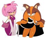  ... 2014 amy_rose anthro badger big_breasts breasts cleavage clothed clothing digital_media_(artwork) duo eyes_closed female hedgehog mammal mustelid plain_background sega sonic_(series) sssonic2 sticks_the_jungle_badger white_background 