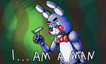  animatronic blush bow_tie english_text five_nights_at_freddy&#039;s five_nights_at_freddy&#039;s_2 humor lagomorph machine male mammal mechanical parody pozem_(artist) rabbit robot solo text toy_bonnie_(fnaf) 