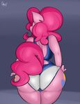  2014 anthro anthrofied big_butt butt camel_toe clothing cutie_mark earth_pony equine female friendship_is_magic hair horse mammal my_little_pony pink_hair pinkie_pie_(mlp) pony rear_view sanders solo swimsuit 