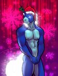  anthro bgn christmas equine festive glowing holidays horn male mammal muscles nipples nude snowflake solo sparkles unicorn 