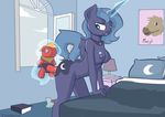  absurd_res anthro bed big_macintosh_(mlp) blue_nipples breasts butt equine female friendship_is_magic hi_res horn looking_back mammal masturbation my_little_pony nipples plushie princess_luna_(mlp) sex_toy solo tetrodotoxine toying_self unicorn 