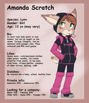  amanda_scratch bigger_version_at_the_source blush candy_cane clothing cub feline female green_eyes hoodie lynx mammal model_sheet passpartou solo young 