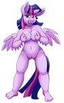 2014 alpha_channel animal_genitalia anthro anthrofied barefoot breasts chest_tuft cutie_mark equine female friendship_is_magic fur hair hand_on_breasts horn human_feet looking_at_viewer mammal my_little_pony navel nude omega256 open_mouth plain_background plantigrade purple_eyes purple_fur pussy solo standing transparent_background tuft twilight_sparkle_(mlp) winged_unicorn wings 