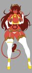  2014 areola big_breasts breasts clothed clothing erect_nipples excellia_(coc) female hair holstaurus horn huge_breasts long_hair looking_at_viewer minotaur nipples shykidzstudios skimpy solo 