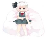  bad_id bad_pixiv_id black_hairband blue_eyes chaba_(hortensia) hairband hitodama konpaku_youmu konpaku_youmu_(ghost) short_hair silver_hair sitting socks solo touhou younger 