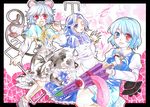  :p animal_ears basket blue_eyes blue_hair bracelet cloud grey_hair heterochromia hood jewelry karakasa_obake kumoi_ichirin mouse_ears mouse_tail multiple_girls n-mix nazrin pendant red_eyes short_hair tail tatara_kogasa tongue tongue_out touhou umbrella unzan 