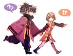  1boy 1girl ? black_eyes black_hair bob_cut brown_eyes brown_hair chiko_(beroro) gloves goggles ponytail raven_(tales) rita_mordio short_hair tales_of_(series) tales_of_vesperia thighhighs 