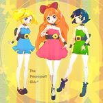  armband bad_id bad_pixiv_id bare_shoulders black_hair blonde_hair blossom_(ppg) blue_eyes bow bowtie bubbles_(ppg) buttercup_(ppg) dress green_eyes hair_bow high_heels legs long_hair multiple_girls pantyhose poth powerpuff_girls red_eyes red_hair shoes short_hair smile thighhighs twintails white_legwear 