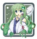  frog kochiya_sanae long_hair ooji_cha popsicle_stick snake solo touhou 