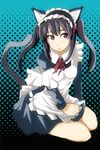  alternate_costume animal_ears black_hair brown_eyes cat_ears cat_tail enmaided k-on! maid nakano_azusa solo soranoheya tail twintails 
