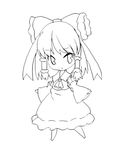  animated animated_gif bow chibi detached_sleeves greyscale hakurei_reimu kanihira lowres monochrome ribbon short_hair solo spinning touhou 