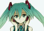  aqua_eyes aqua_hair hatsune_miku headphones ixy long_hair solo twintails vocaloid 