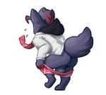  2014 balls butt clothing dress_shirt korichi male nintendo pok&eacute;mon solo underwear video_games zeph_boone zorua 