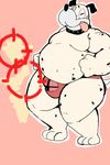  breasts bulge canine clothing collar dog duck_hunt duck_hunt_dog male mammal navel nintendo obese overweight shamelesss smile thick_thighs thong thrusting video_games wide_hips 