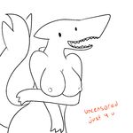  2014 anthro breasts female fish marine nipples nude open_mouth shark smile solo teeth trout_(artist) uncensored 