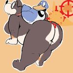  anthro avian bent_over big_butt bird breasts butt canine chubby collar dog duck duck_hunt duck_hunt_dog duck_hunt_duck feathers female male mammal nintendo shamelesss size_difference smile thick_thighs video_games wide_hips zapper 