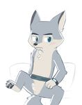  agent_classified anthro arctic_wolf belt blush canine character_from_animated_feature_film chibitracy fluff madagascar male mammal north_wind pillow sitting technology the_penguins_of_madagascar toony watch wolf 