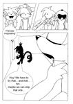  2014 anthro black_and_white blush canine clothing comic dialogue drooling female fox limacandy male mammal miles_prower monochrome nude open_mouth saliva sega smile sonic_(series) 