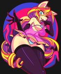  anthro bikini blue_eyes clothed clothing dress equestria_girls female gashi-gashi hair legwear long_hair looking_at_viewer multicolored_hair my_little_pony one_eye_closed open_mouth shoes sunset_shimmer_(eg) swimsuit teeth thigh_highs tongue wink 