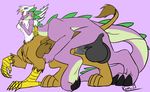  anthro anus avian balls big_balls breasts claws dragon duo edit female friendship_is_magic gilda_(mlp) gryphon hyper hyper_balls hyper_penis male my_little_pony nude orgasm penis sex source_request spike_(mlp) taur toe_claws 