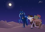  2014 bag box crown duo earth_pony equine fan_character female friendship_is_magic hat horn horse lovelyneckbeard male mammal my_little_pony night pony princess_luna_(mlp) wagon winged_unicorn wings 