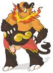  anthro anthrofied balls barazoku beelzemon_(artist) cell_shaded chubby colored emboar flaccid hand_on_hip humanoid_penis male musclegut nintendo penis pok&eacute;mon pubes solo standing video_games 