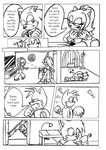  2014 anthro black_and_white canine comic dialogue female fox hedgehog limacandy male mammal miles_prower monochrome sega sonic_(series) sonic_the_hedgehog television 
