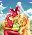  2014 apple_bloom_(mlp) applejack_(mlp) big_macintosh_(mlp) cute earth_pony equine eyes_closed family female feral friendship_is_magic granny_smith_(mlp) group horse hug male mammal my_little_pony pony pridark tears 