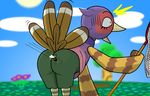  2014 animal_crossing arthropod avian bee bee_sting bird bottomless bsting butt clothed clothing half-dressed insect male nintendo open_mouth pain phil_(animal_crossing) video_games 