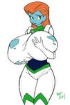  alien big_breasts blue_skin breasts buzz_lightyear_of_star_command clothing disney female huge_breasts lipstick mira_nova not_furry pixar purple_eyes solo thick_thighs torn_clothing unknown_artist wide_hips yellow_sclera 