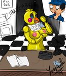 animatronic anthro avian big_breasts breasts condom female filled_condom five_nights_at_freddy&#039;s five_nights_at_freddy&#039;s_2 human jeremy_fitzgerald machine mammal mechanical nipples robot toy_chica_(fnaf) zinpachi 