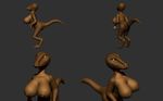 2014 3d annonguy areola big_breasts breasts dinosaur eve_the_raptor female nipples nude plain_background raptor reptile scalie solo 