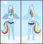  2014 absurd_res anthro anthrofied breasts butt clothing equine female formal_gentleman friendship_is_magic fur hair hi_res looking_at_viewer mammal multicolored_hair my_little_pony outside pegasus rainbow_dash_(mlp) rainbow_hair wings 