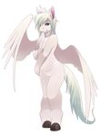  2014 alpha_channel blue_eyes digital_media_(artwork) equine full-length_portrait hair looking_at_viewer male mammal nude pegasus rudragon solo white_hair wings 