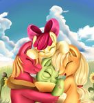  2014 apple_bloom_(mlp) applejack_(mlp) big_macintosh_(mlp) cute earth_pony equine eyes_closed family female feral friendship_is_magic granny_smith_(mlp) group horse hug male mammal my_little_pony pony pridark 