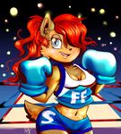  anthro boxing female gloves idky-hannahfu looking_at_viewer mammal ring rodent sally_acorn sega solo sonic_(series) squirrel uniform 