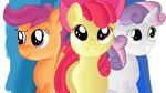  apple_bloom_(mlp) cutie_mark_crusaders_(mlp) earth_pony equine female friendship_is_magic group hair horn horse jbond mammal my_little_pony pony scootaloo_(mlp) smile sweetie_belle_(mlp) two_tone_hair unicorn 